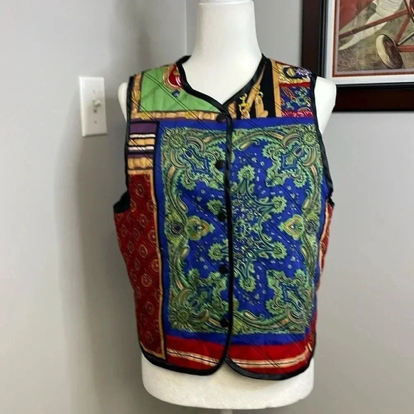 Vintage Susan Bristol 2001 Satin Quilted Equestrian Style Vest Size Medium - Picture 1 of 7